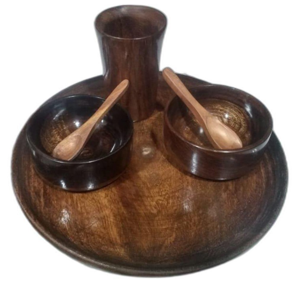 Brown Wooden Dinner Plate Set, For Home