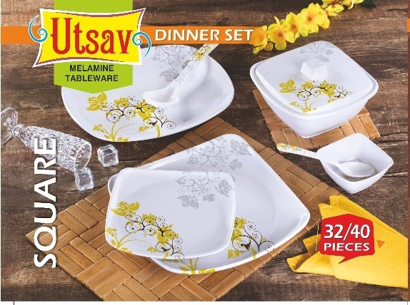 Square Dinner Set, For Home, 40pc