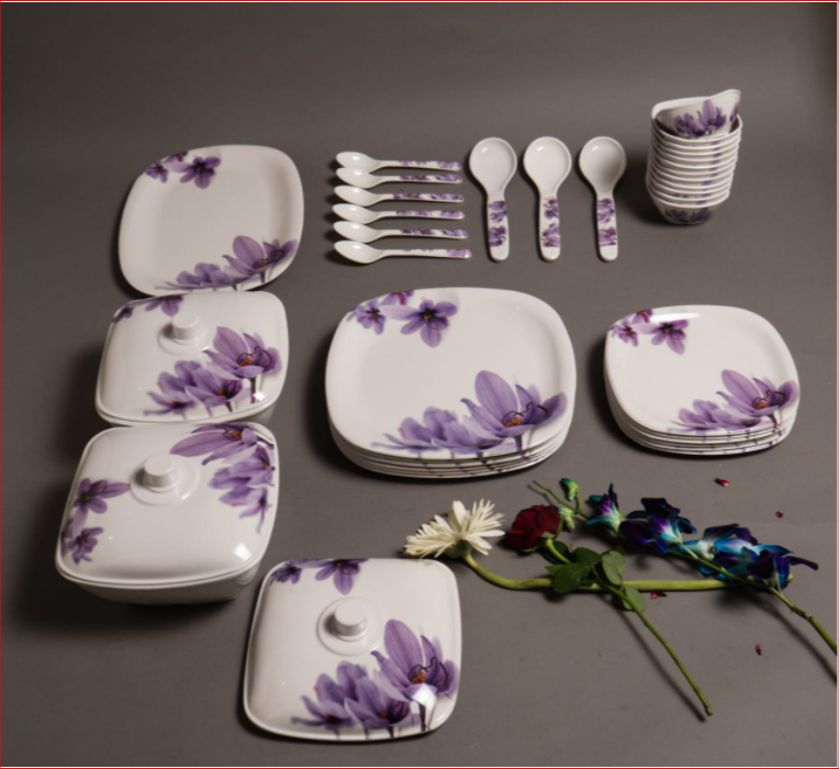 40 Multicolor Melamine Round Square Dinner Set, For Home