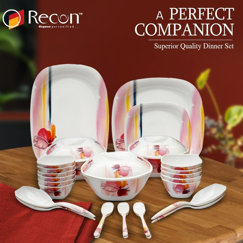 41 Square Recon Ceramic Dinner Set, For Kitchen Purpose