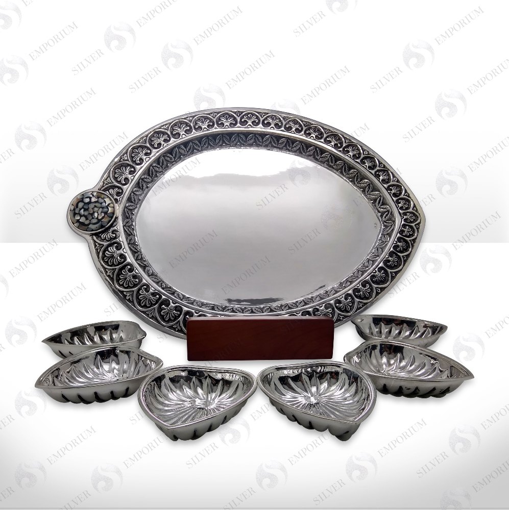 Silver Bowl & Halwa Set, For Hotel