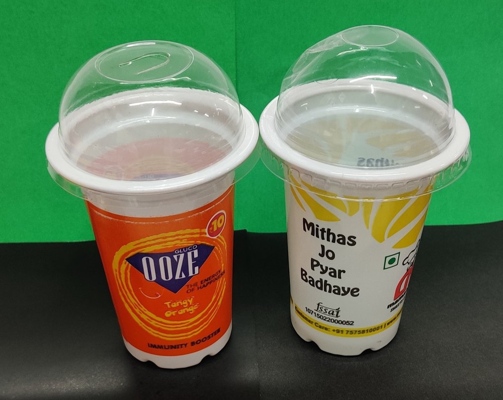 White and Transparent PP 200ml Glass With Dome Lid, For Packaging