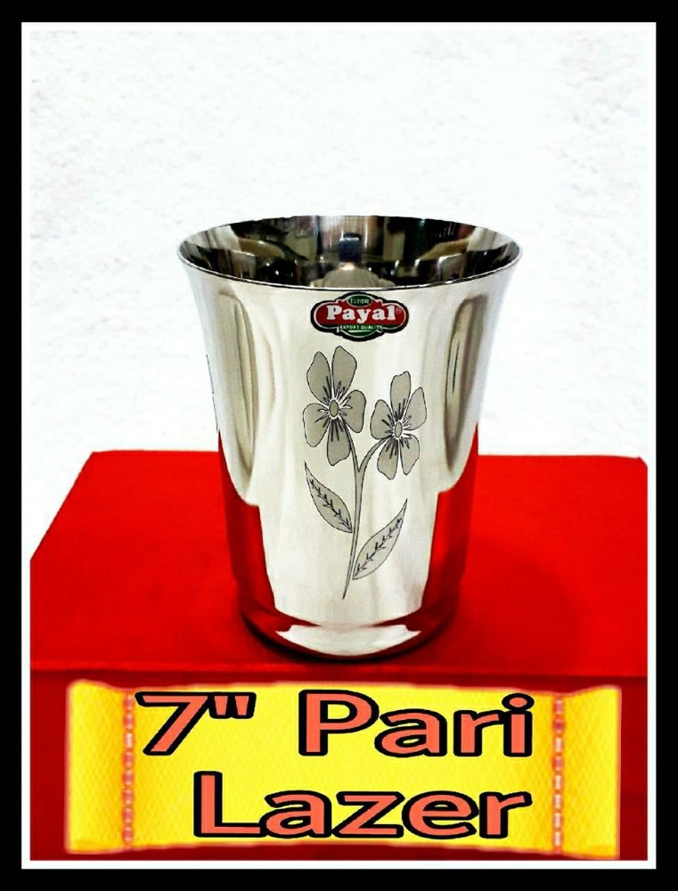 Round 6 Pieces Pari Laser Steel Glass, For Home