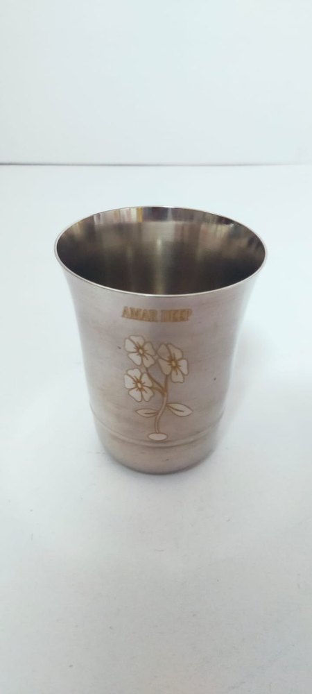 Multiple design Stainless Steel water glass with laser print, Material Grade: Food Grade, Capacity: 250ml