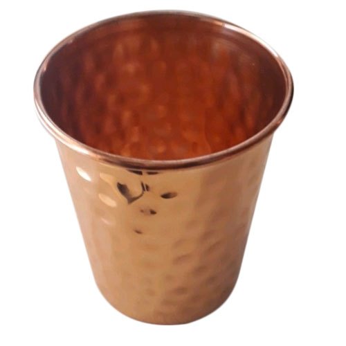 Round 350ml Hammered Copper Glass