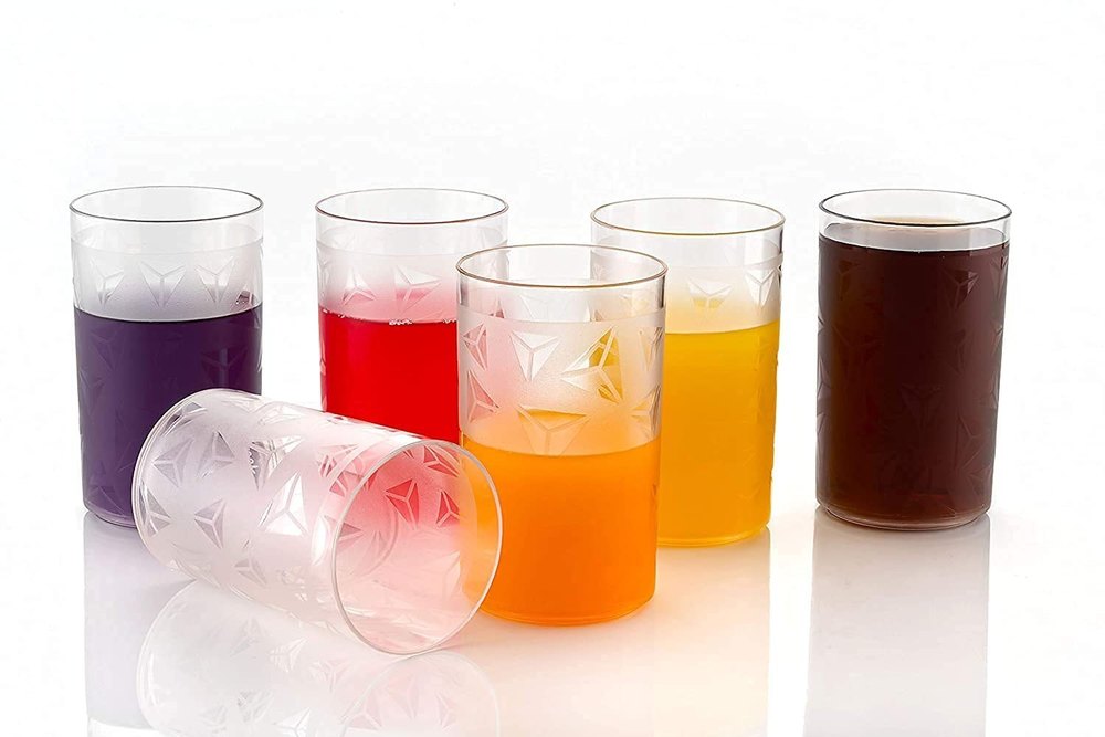 Unbreakable Multi-Purpose Transparent Water/Juice Glass Set ( 250 ML , Clear)