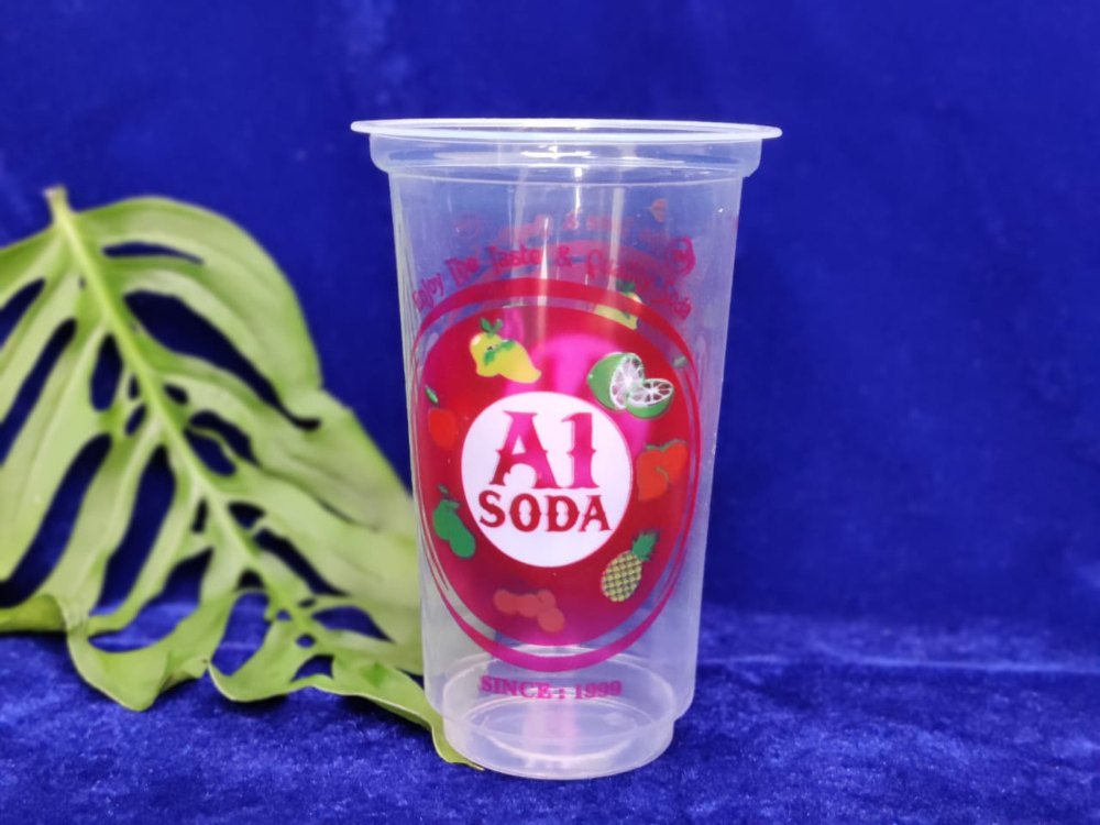 Plastic Transparent 300ml Printed Milkshake Glass, For Restaurant