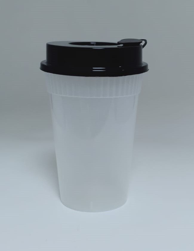 Plastic Transparent Shake Glass With Lids 350ml, For Restaurant