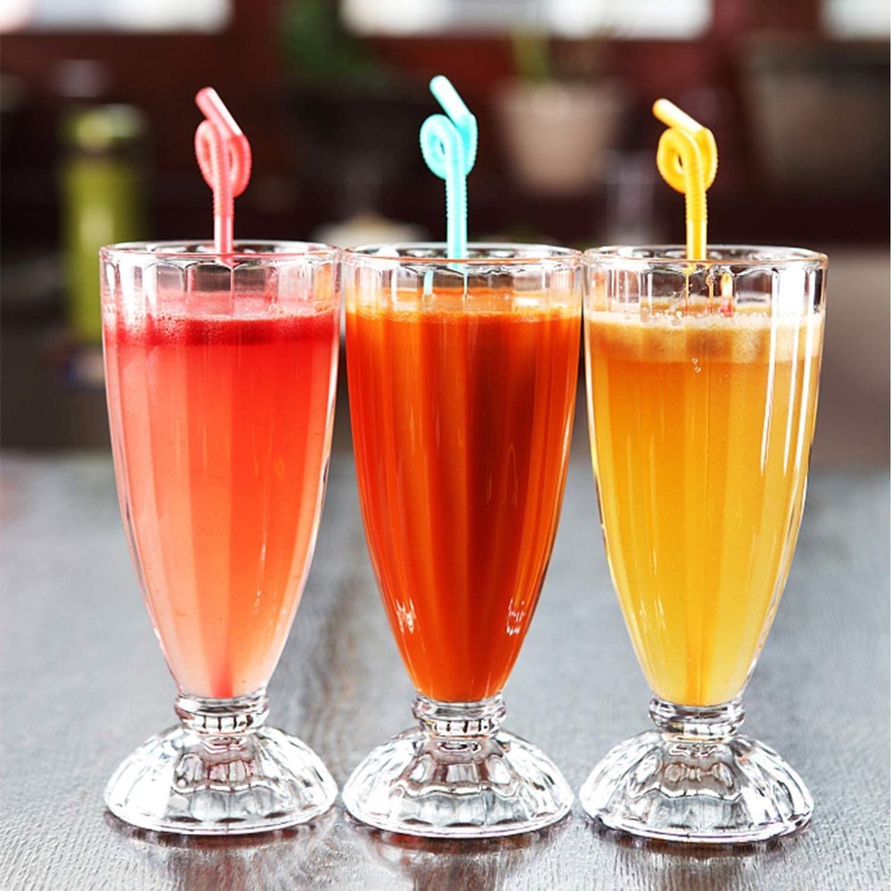 Green Apple Transparent Milkshake Glass, Soda Glass, Fountain Shape Glass, Shake Glass, For Hotel, Capacity: 400 ml