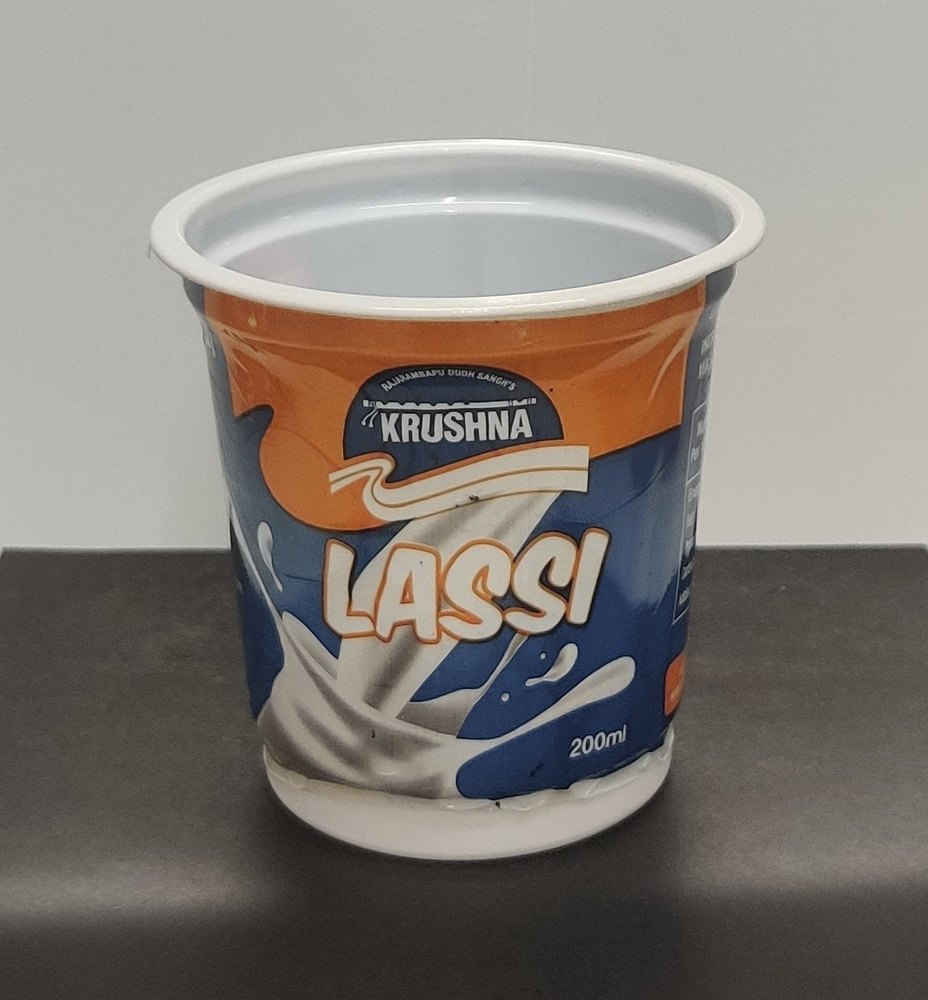 PP White 200ml Sleeve Lassi Glass