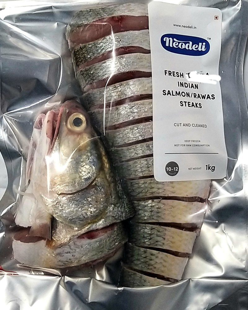 Fresh Indian Salmon Rawas Fish, 1kg