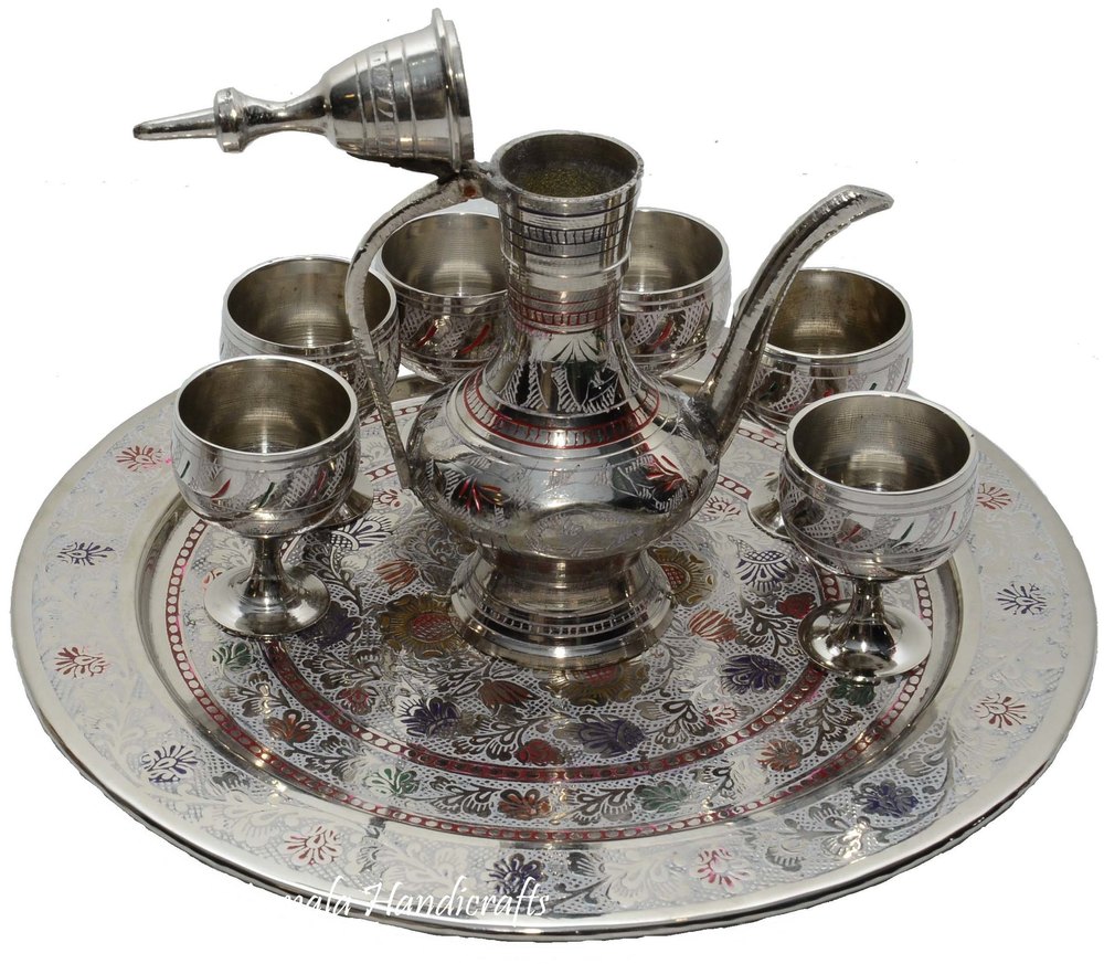 Nirmala Handicrafts Brass Wine Set Decorative Plate And Gift Item