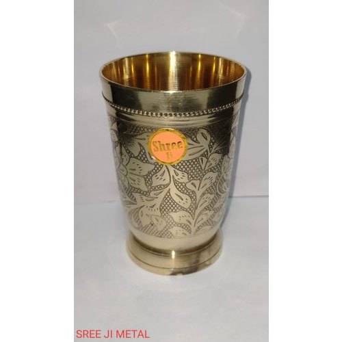 Golden Embossed Brass Glass