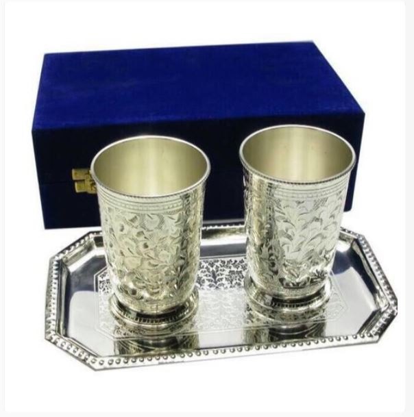 Brass Silver Plated Wedding Gift Set