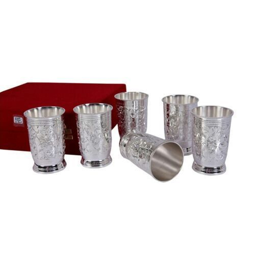 K&T Brass SIlver Coated Glass Set