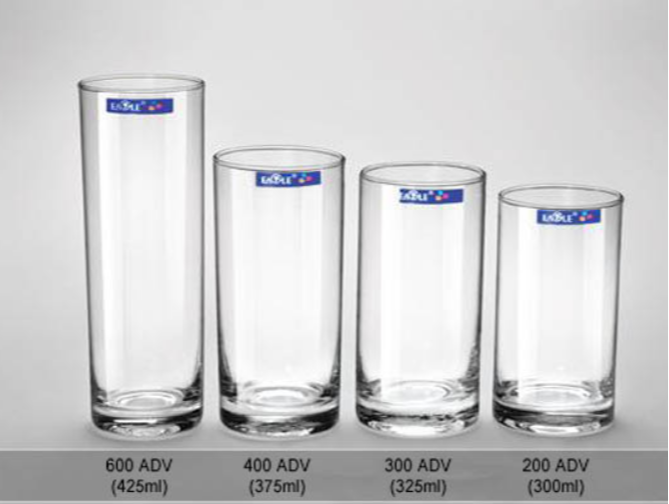Clear Transparent 600 ADV Glass Tumbler 425ml, For Hotel