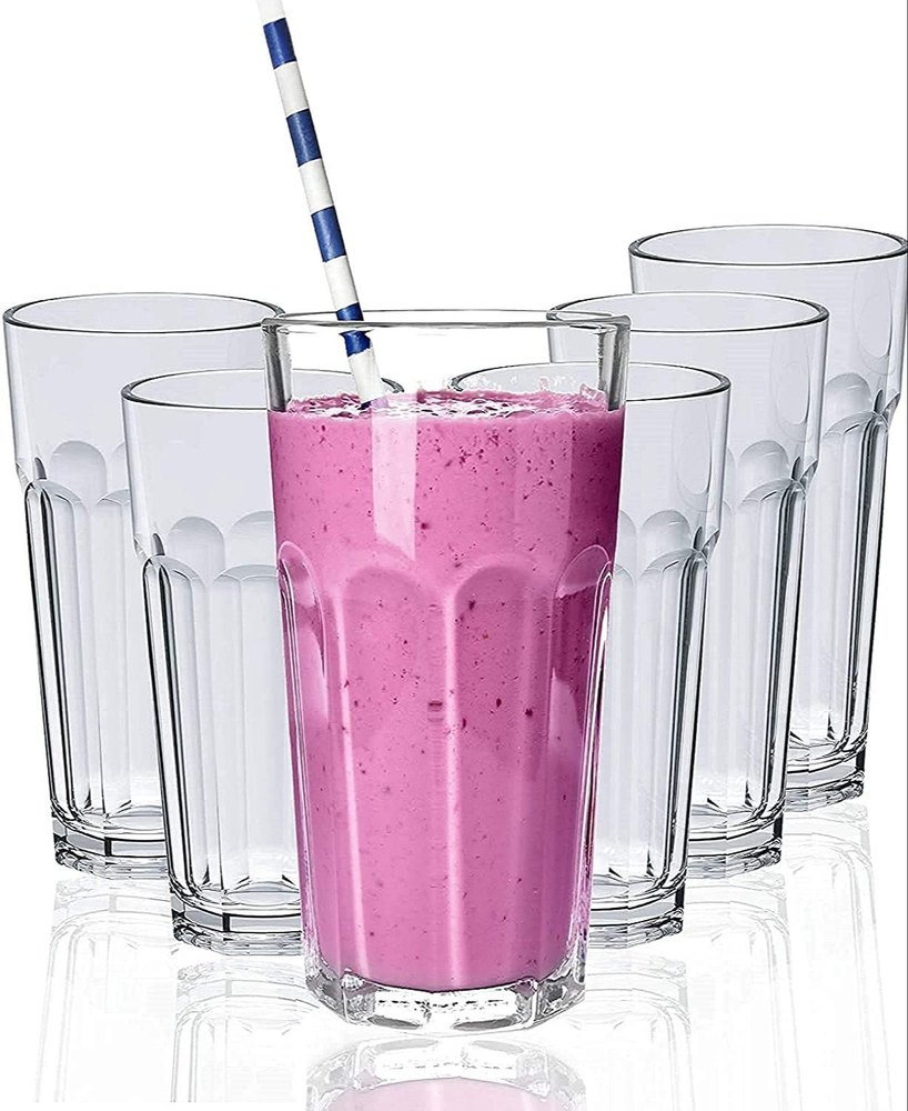 400 ML 6 pis Water Glass Tumbler Highball Glasses Clear Iced Tea and Glasses for Drinking