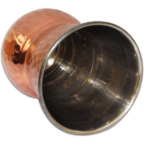 Hammered Round 350ml Copper Steel Glass