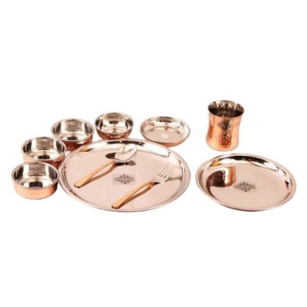 Copper Base Steel Dinner Set, For Restaurant