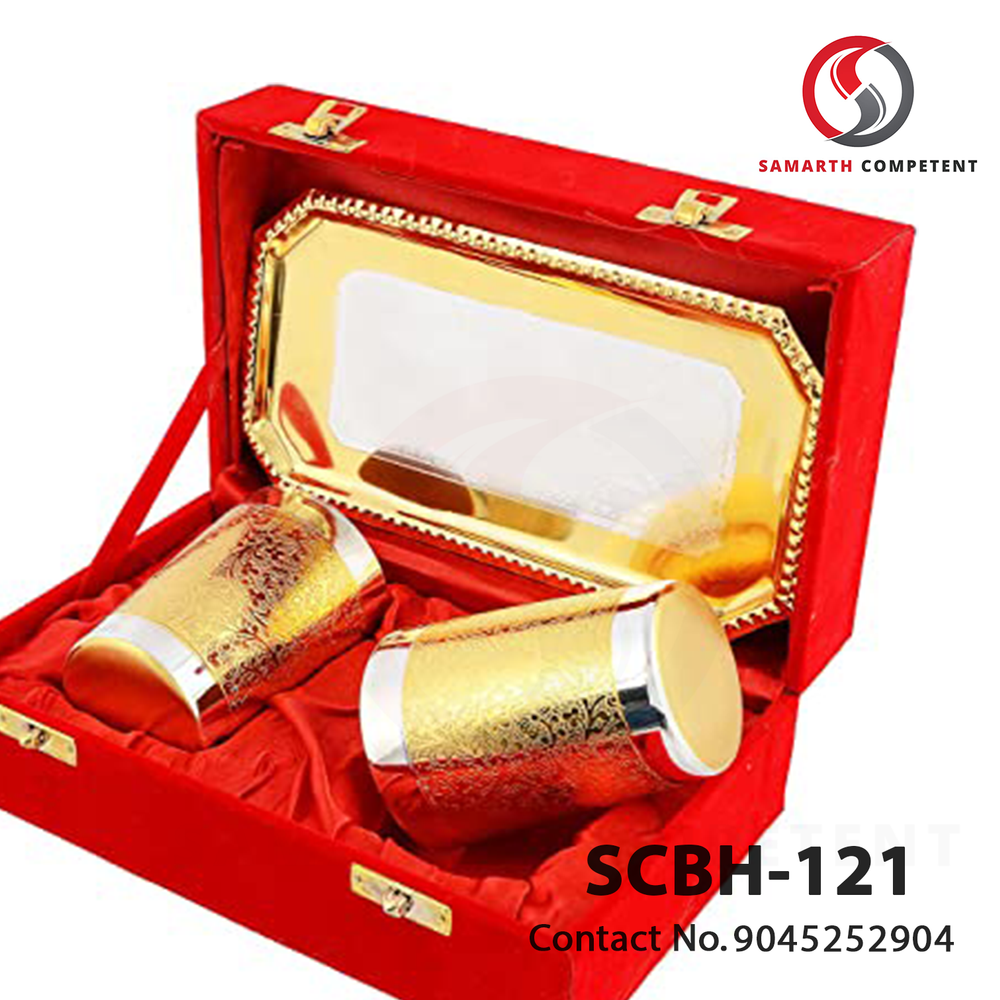 Silver & Gold Plated Brass Glass