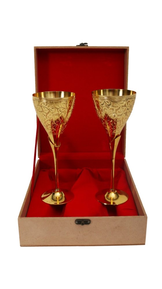 24 Ct Gold Plated Dual Wine Glass
