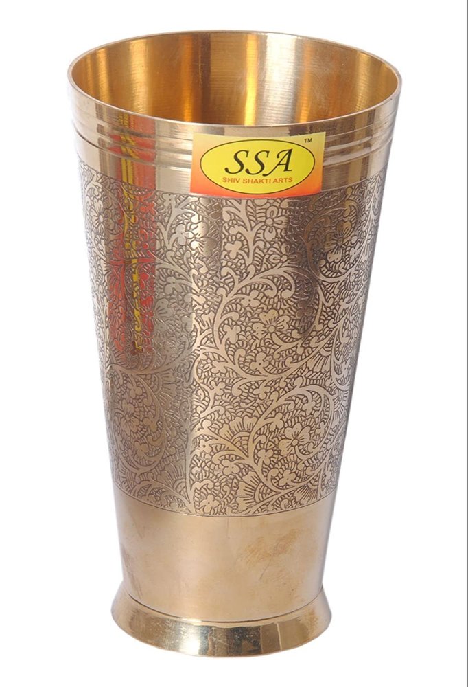 Brass Glass, For Home, Shape: Round