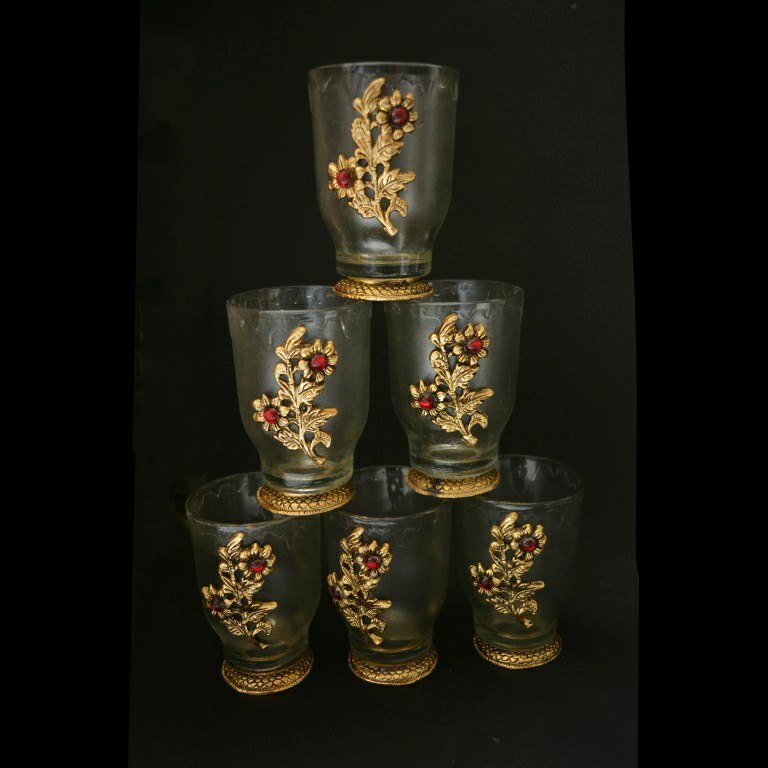 6 Pieces Metal glass Set