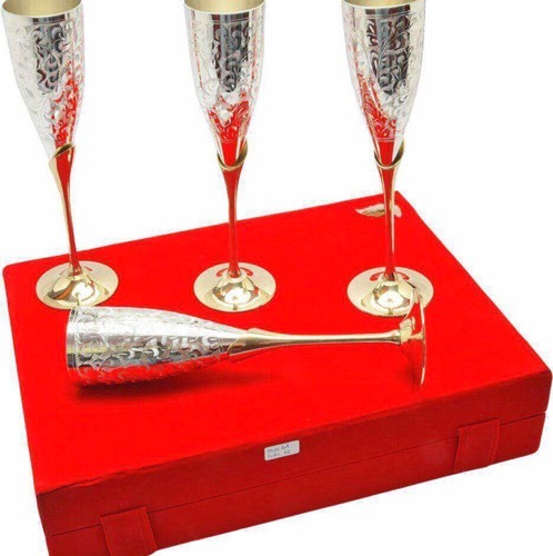 Silver Standard Metal Glass Set