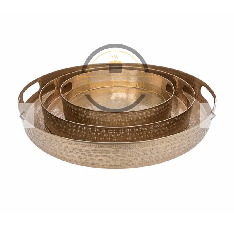 Metal Serving Tray, For Hotel, Shape: Round