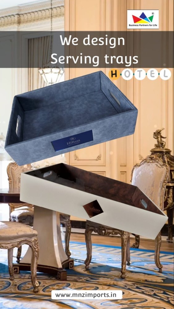 leather Hotel Room Serving Tray, Number Of Compartments: 4, Size: 270x180x41mm