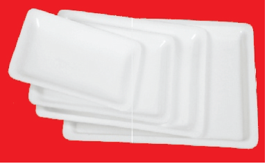 White Acrylic Square Serving Tray, Box