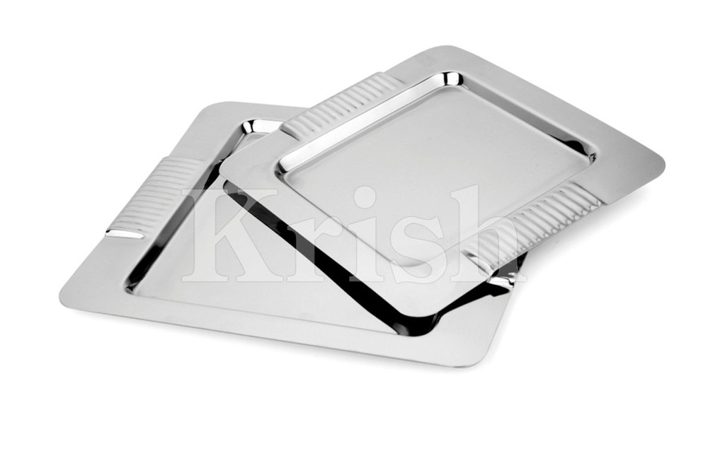Plain Powder Coating Square Serving Tray, For Used In Home And Restaurant