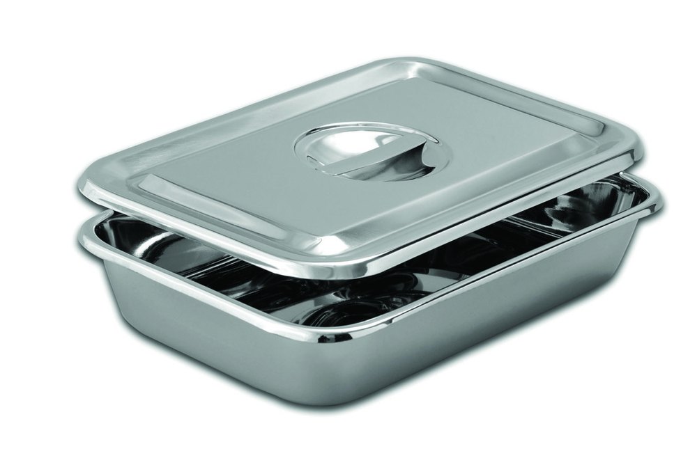 Stainless Steel Rectangular Surgical Tray With Cover, For Hospital