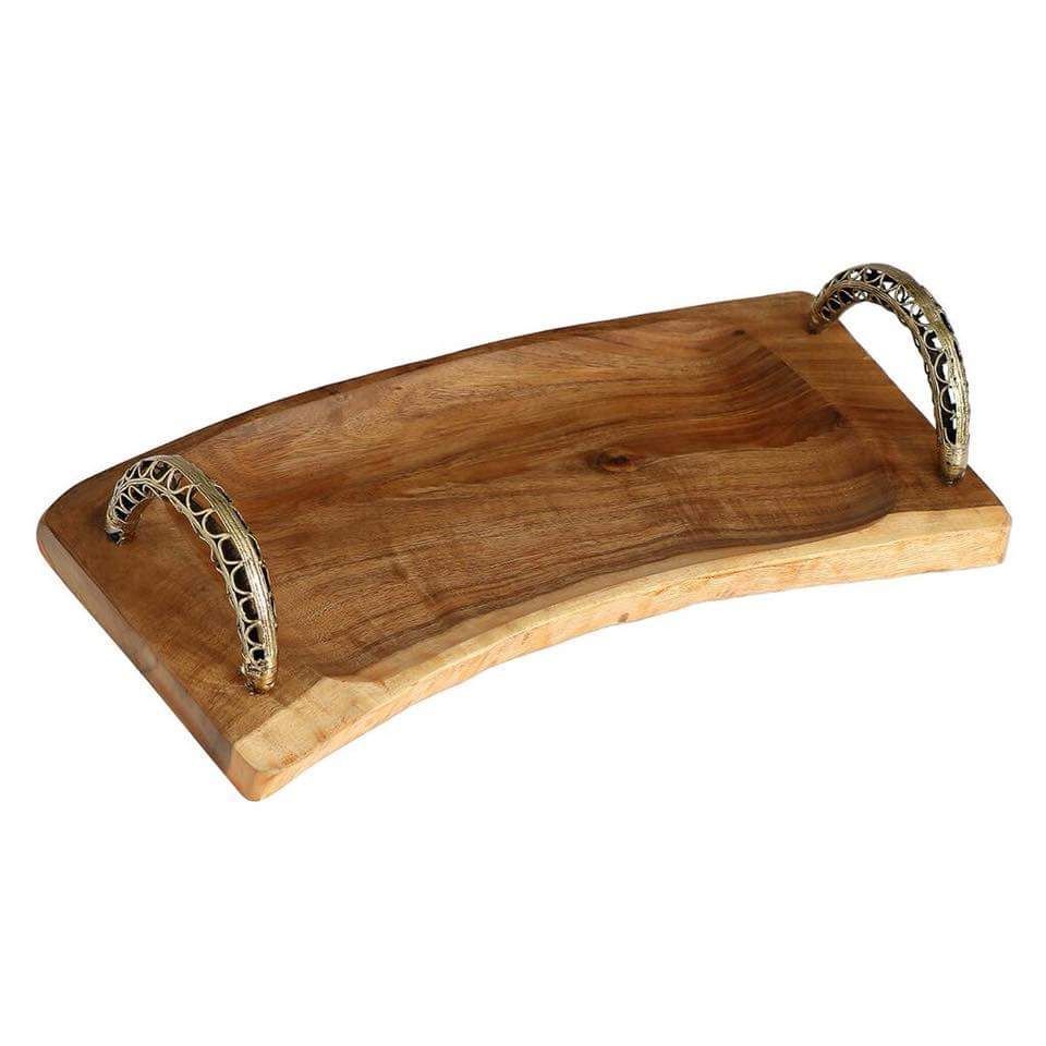 Rectangular Brown Designer Wooden Tray