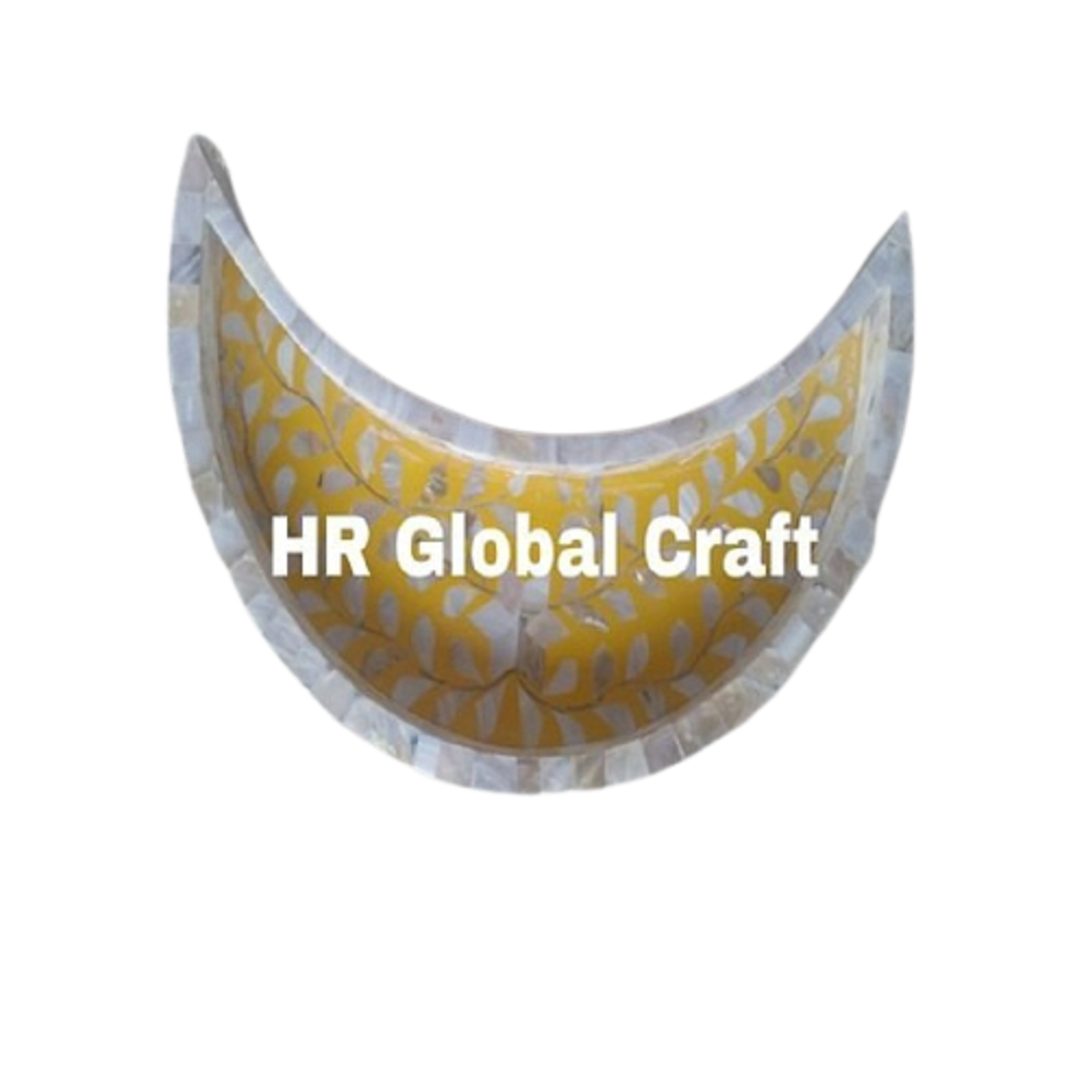 Hr Global MOP Mother of pearl moon shape tray, For Home