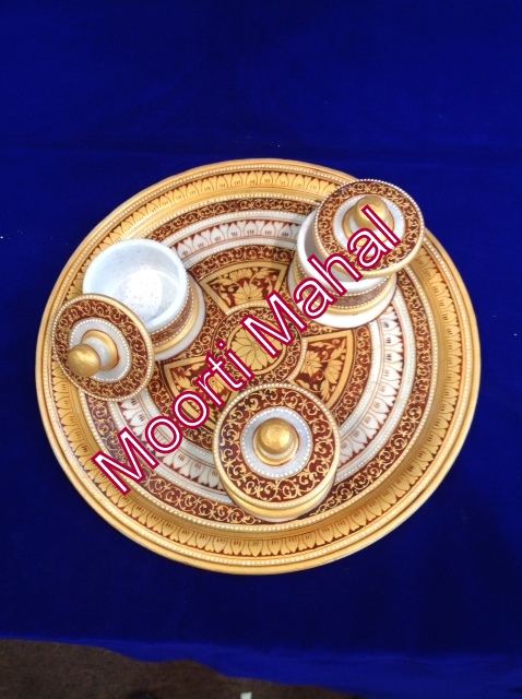 Moorti Mahal Designer Dry Food Tray With Bowl, for Decoration