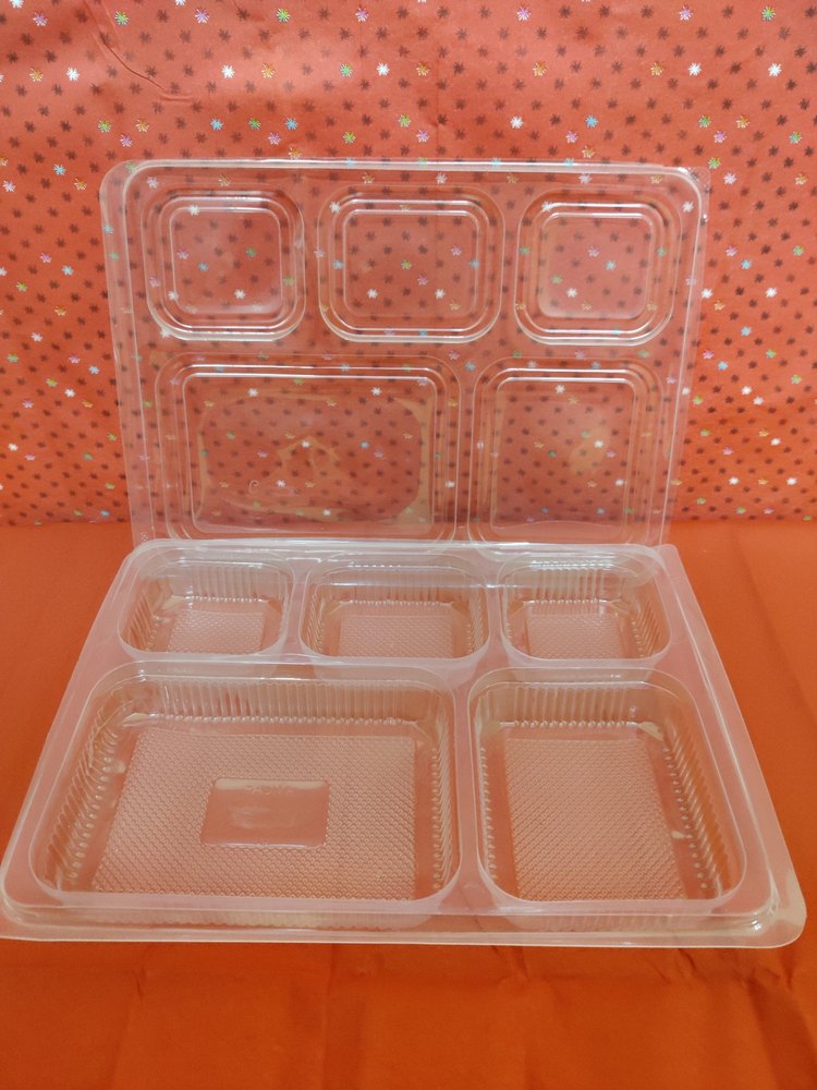 Prasham Plastic 5 Compartment Mill Tray, For Restaurant, Rectangle