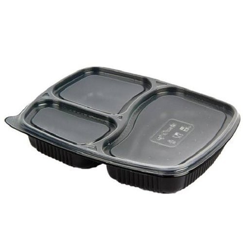 Plastic 3 Compartments Food Trays, For Restaurant, Rectangle