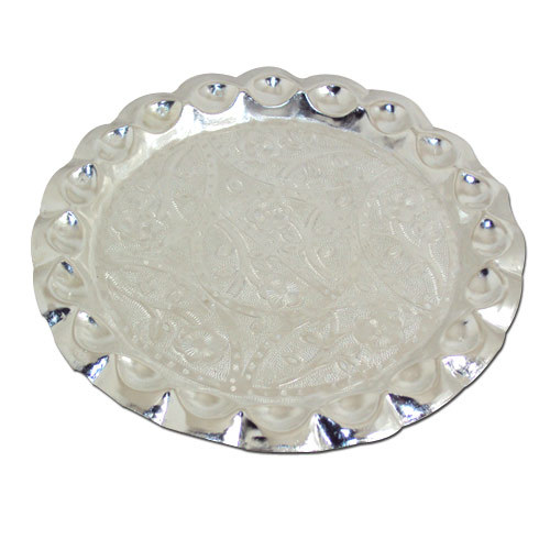 MKI Silver Aluminium Trays, Shape: Circular, Size: Dia. 10