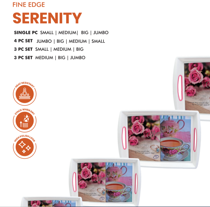 Plastic Multicolor Serving Tray