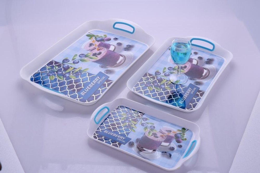 Plastic 3 Pcs Tray Set, For Home