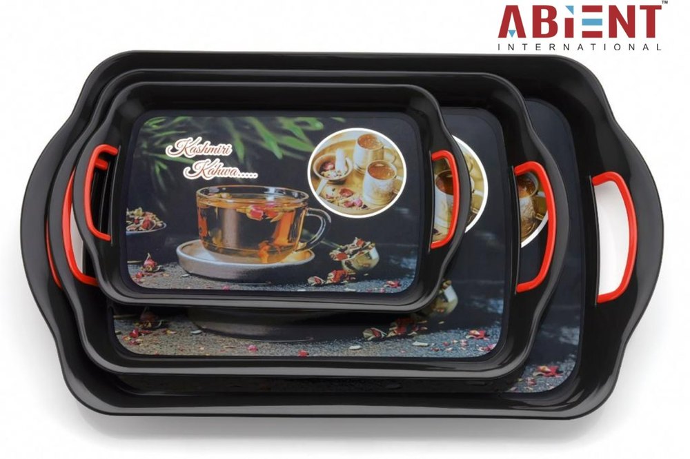 WELLBELL Plastic Serving Tray, Shape: Rectangle