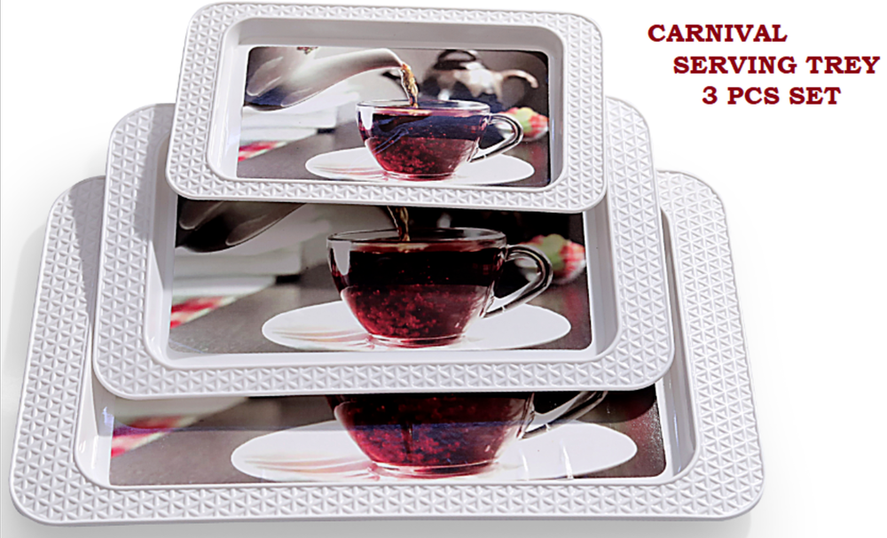 plastic serving trey set, For Home, Shape: Rectangle