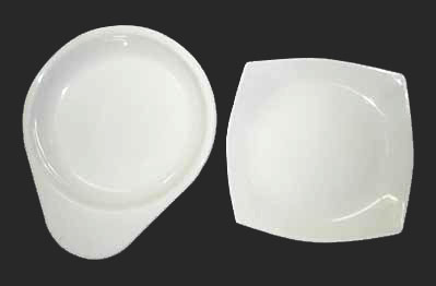 White & Black cornet Snack Plates, For Home, Shape: Rectangle