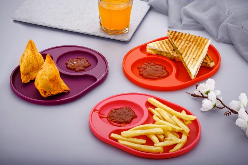 Plastic Rounded Deluxe Plates, For Home, Shape: Circular