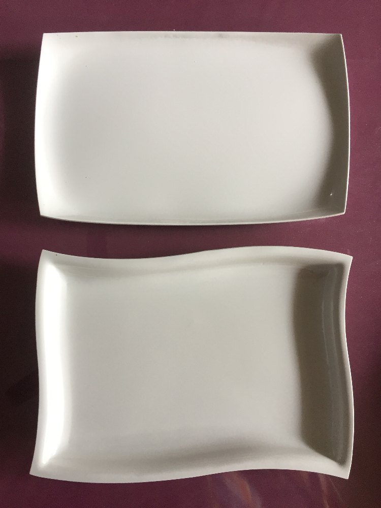 White Acrylic Snacks Plate, Shape: Rectangle