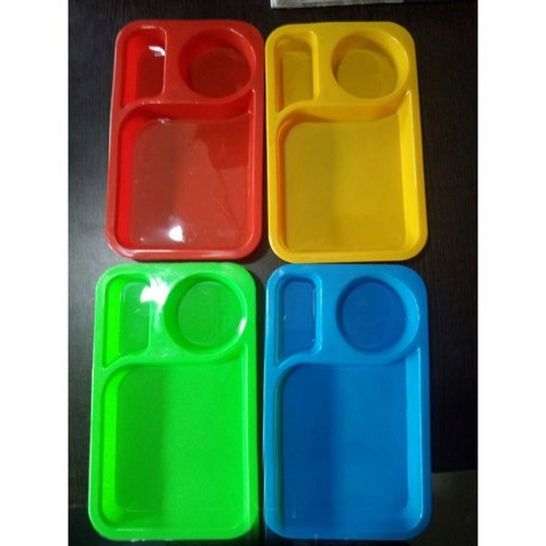 Ambica Tech Plastic Snacks Plate, Shape: Rectangle, Size: 10x6 Inch