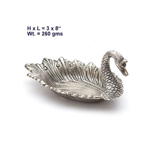 White Metal Duck Swan Tray