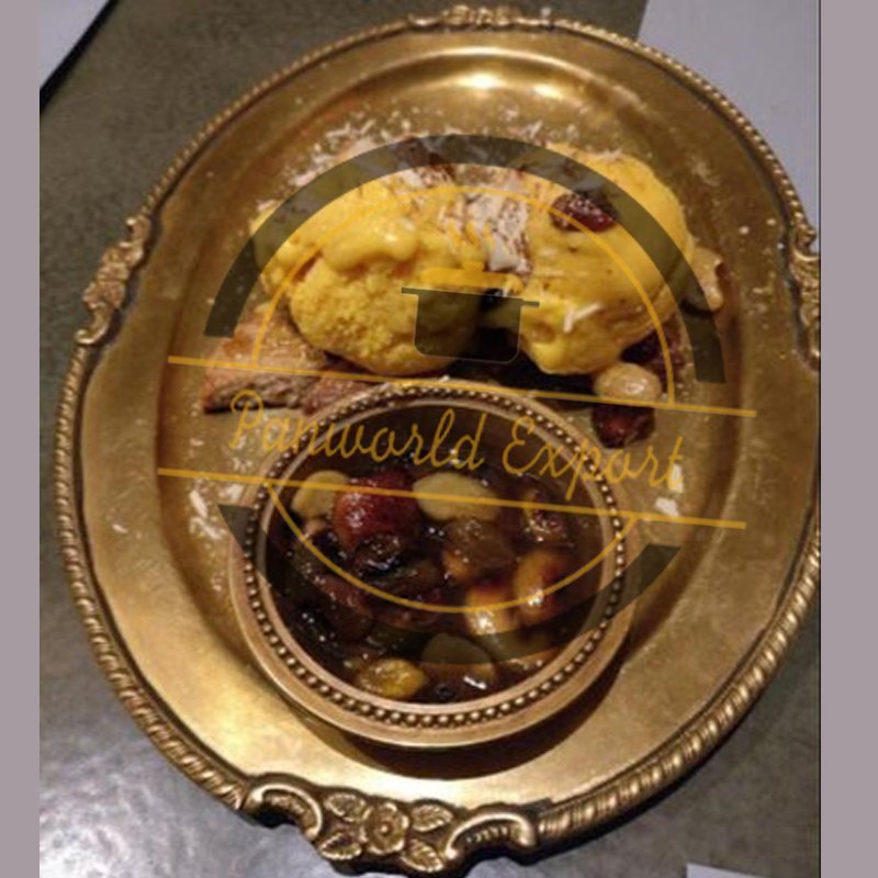 Metal Brass Oval Tray, For Restaurant, Size: 12 X 16 cm