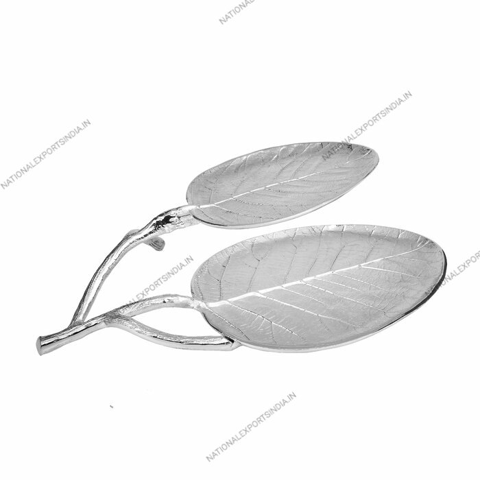 Aluminium Silver National Exports India Metal Serving Double Platter, Packaging Type: Carton Box